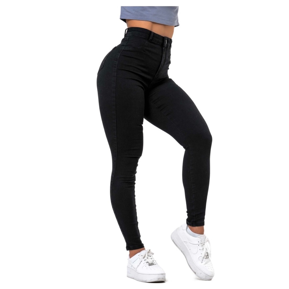Fitjeans - regular high waisted - black